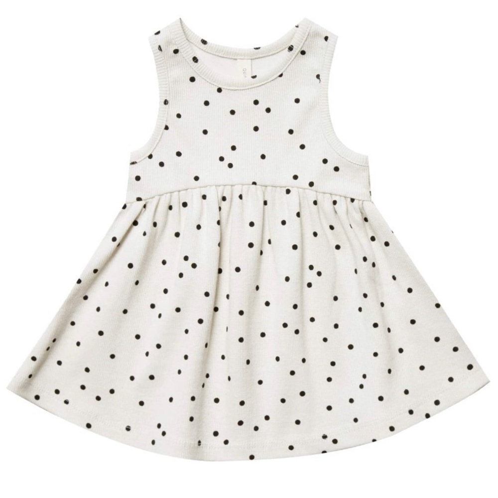 Quincy Mae Polka Dot Ribbed Tank Swing Dress